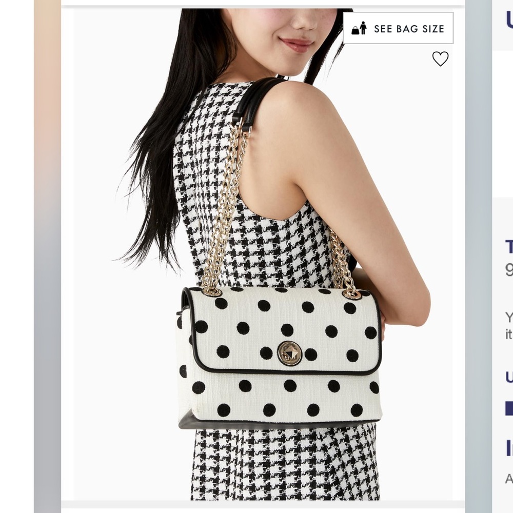 Kate Spade Natalia Medium Flap polka dot tweed crossbody